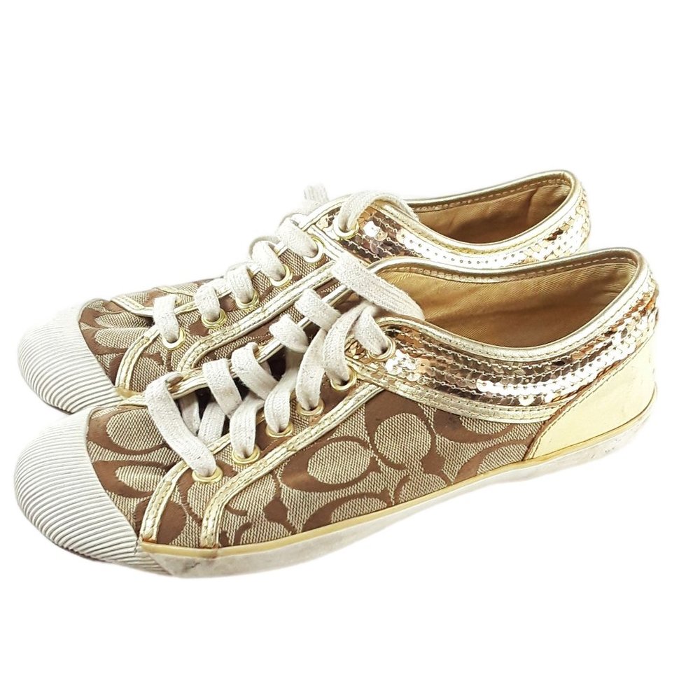 Coach Zorra Gold Sneakers- Womens Sz 7B